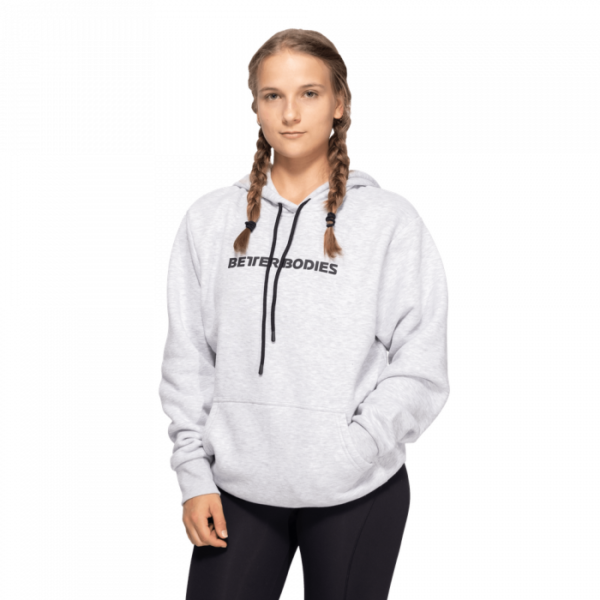 Better Bodies Hoodie Logo Light Grey Melange L Better Bodies Hoodie Logo Light Grey Melange L