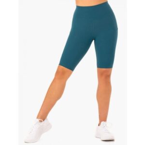 Ryderwear Dámske biker šortky s vreckami Reset High Waisted Teal S Ryderwear Dámske biker šortky s vreckami Reset High Waisted Teal S