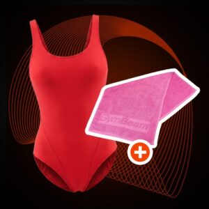 GymBeam Športové jednodielne plavky Red XL GymBeam Športové jednodielne plavky Red XL