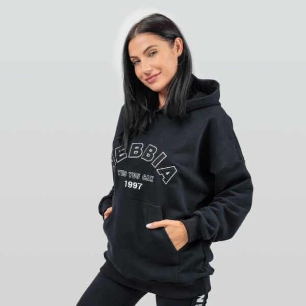 NEBBIA Dámska Oversize mikina Gym Rat Black SS NEBBIA Dámska Oversize mikina Gym Rat Black SS