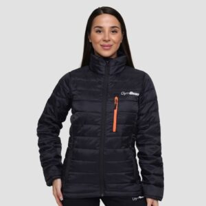 GymBeam Dámska bunda Puffer Black/Orange MM GymBeam Dámska bunda Puffer Black/Orange MM