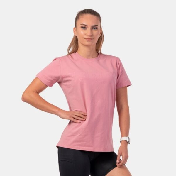 NEBBIA Dámske tričko Invisible Logo Old Rose L NEBBIA Dámske tričko Invisible Logo Old Rose L