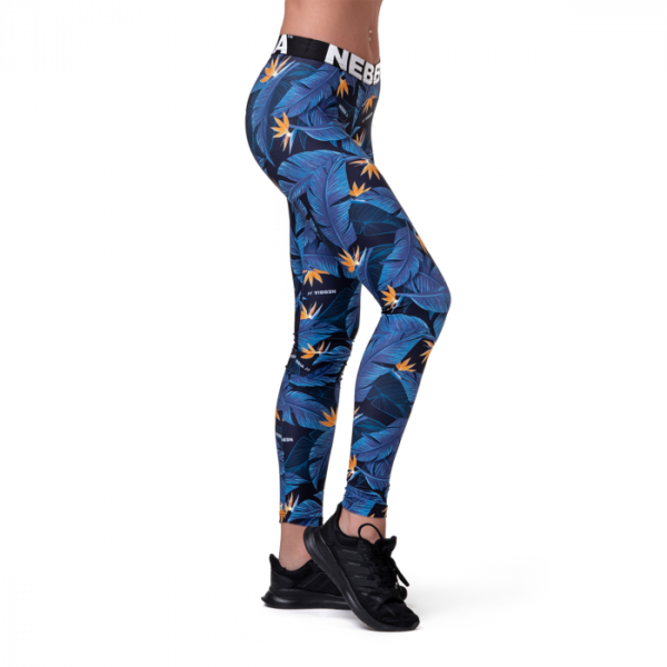 NEBBIA Dámske legíny Mid Waist Ocean Power Blue XS NEBBIA Dámske legíny Mid Waist Ocean Power Blue XS