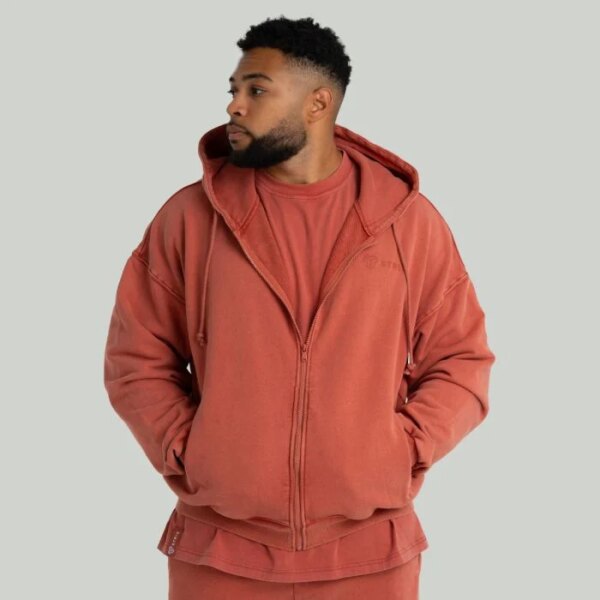 STRIX Mikina Zip Washed Terra XL STRIX Mikina Zip Washed Terra XL